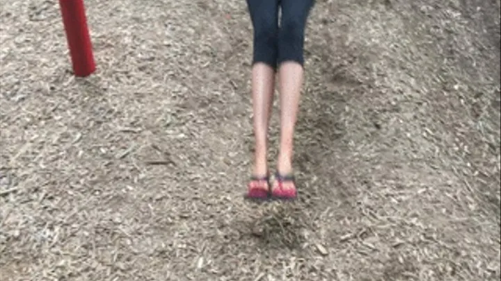 Kaycee Bare Feet Play At The Park