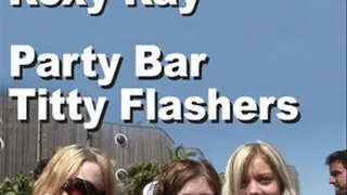 Donna Dots & Martini Mim & Haley Handy & Roxy Ray Party Bar Titty Flashers