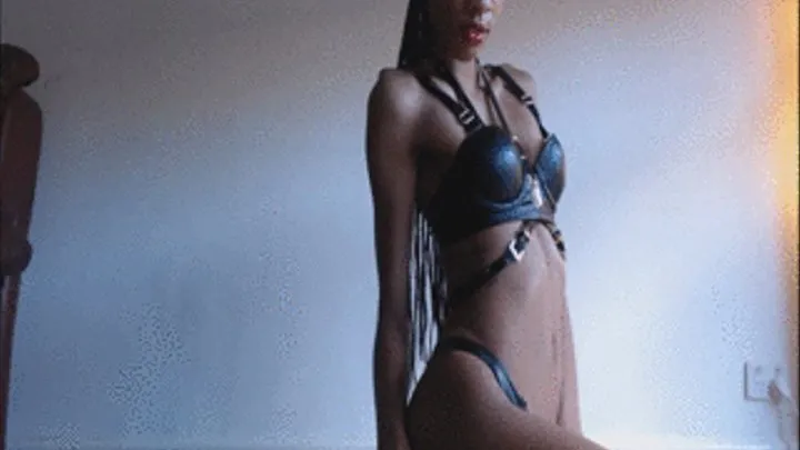 Ebony Goddess Sheridan - High heel tease and stripping