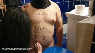 Degradation of Human toilet training by Mistress Antonella