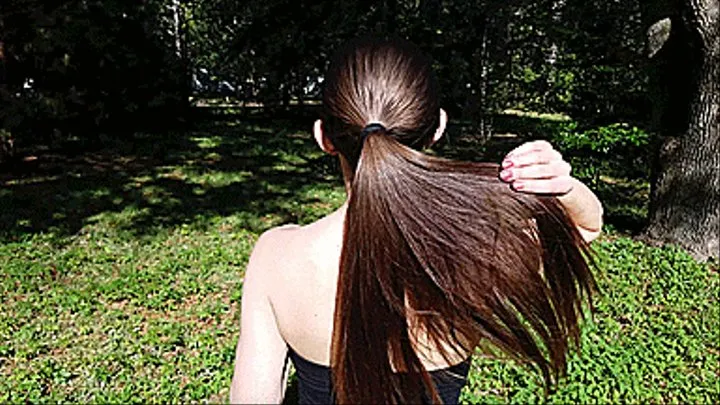 Showing Off My Gorgeous Ponytail Outside - COMPILATION (4K - UHD MP4)