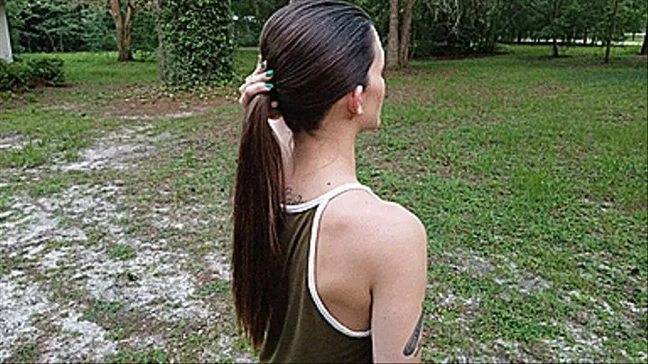 Showing Off My Gorgeous Ponytail Outside - SCENE 2 (4K - UHD MP4)