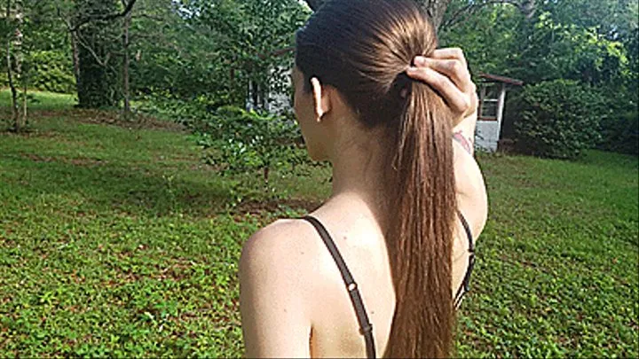 Showing Off My Gorgeous Ponytail Outside - SCENE 1 (4K - UHD MP4)