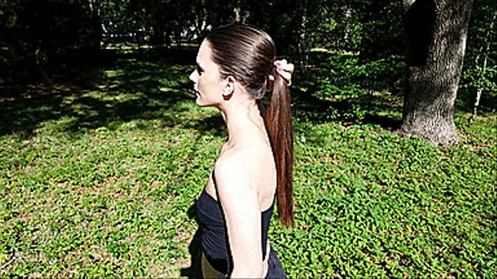 Showing Off My Gorgeous Ponytail Outside - SCENE 4 (4K - UHD MP4)