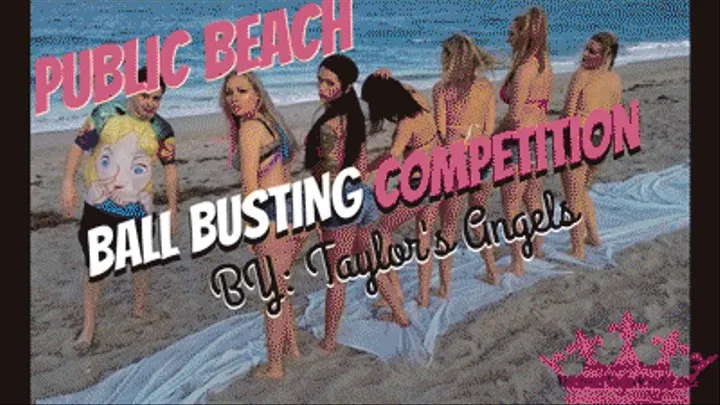 Public Ball Busting Competition on the Beach!