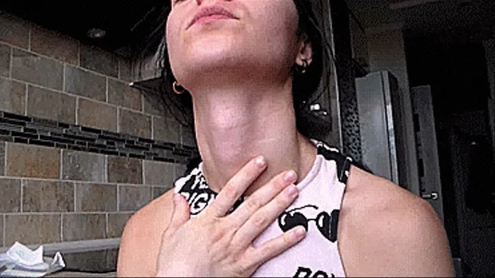 Adam's apple sexy brunette.