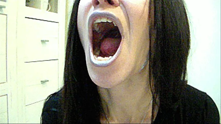 miss milena's open mouth i want to see your larynx, yawn long and wide