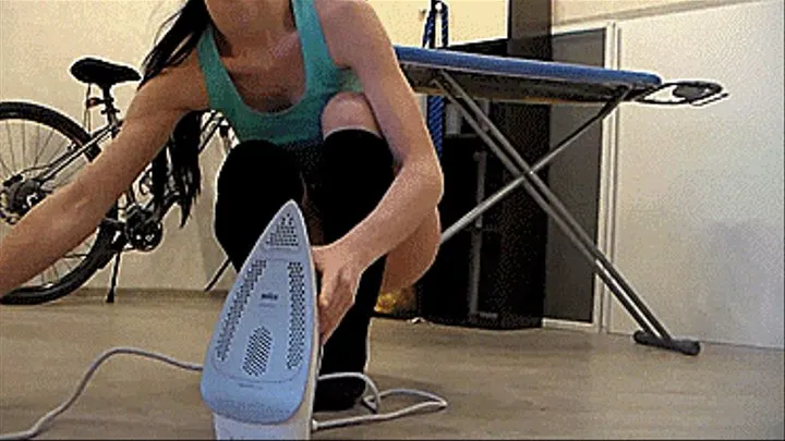 Sexy ironing in short shorts...