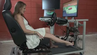 Kitty Quinn Evaluates Shoes for Driving in the Simulator