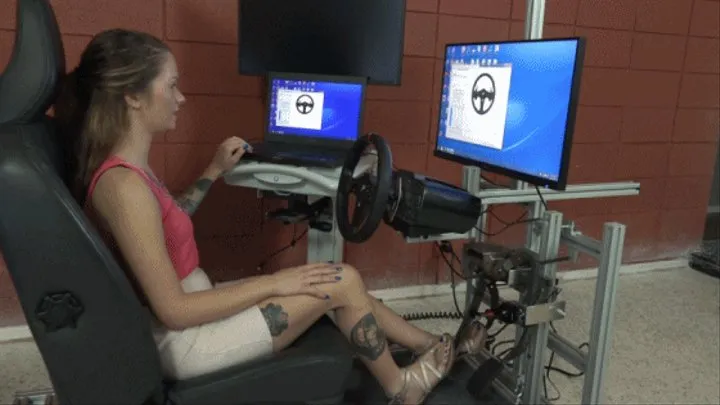 Maria Checks Out the New Car Simulator