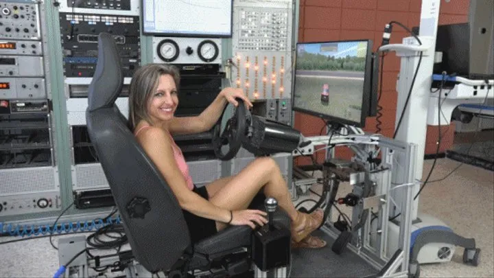 Lora Takes Her First Drive in the Simulator