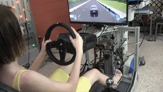 Mewchii Takes Her First Drive in the Simulator