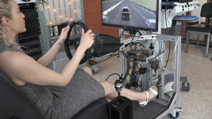 Paula Takes Her First Drive in the Simulator