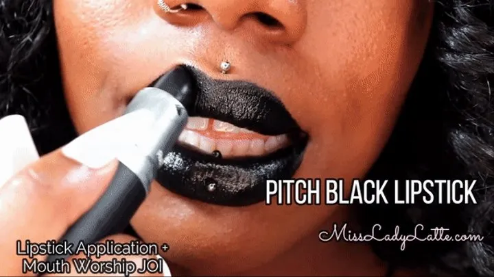 Deep Black Lipstick Application - Lady Latte