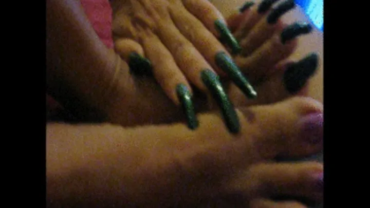 Gone Green Full Session 2-3inch fingernails oh Asian woman