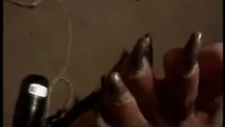 Long Toenails and Dick Scratching by older woman