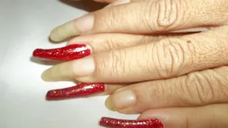 Special Clips from Ms Gai and her Long Finger and Toenails (One Hand Polished) Part 3