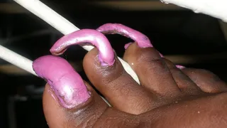 Women's with Long Toenails having Foot Fights Part 4