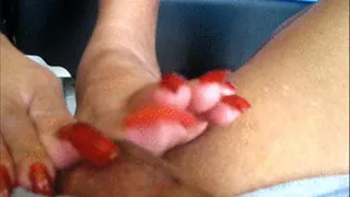 Great Foot job Ball and Dick Scratching By Ms Gai's Long Toenails III