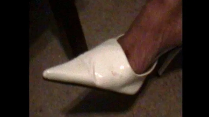 Old Lady with Long Toenails and Pointed High Heels Give man a serious Shoe and Toe job