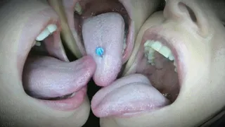 Two Sisters and A Friend Three Way Tongue Kiss (60 FPS With Extreme Close-Ups)