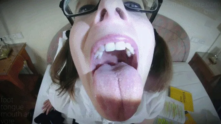 Hungry Nerdy Schoolgirl Taunts You With Her Massive Mouth Before Eating You All Up In One (60fps With Extreme Close-Ups)