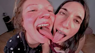 VR 180 - Sadie and Cara's Open Mouths and Long Tongues