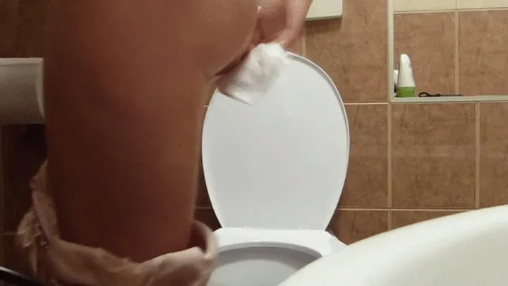 After farting came out heap, snotting his nose while sitting on the toilet, wiping his ass after making