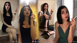 Compilation of smoking fetish clips with Anastasia smoking model from Russia