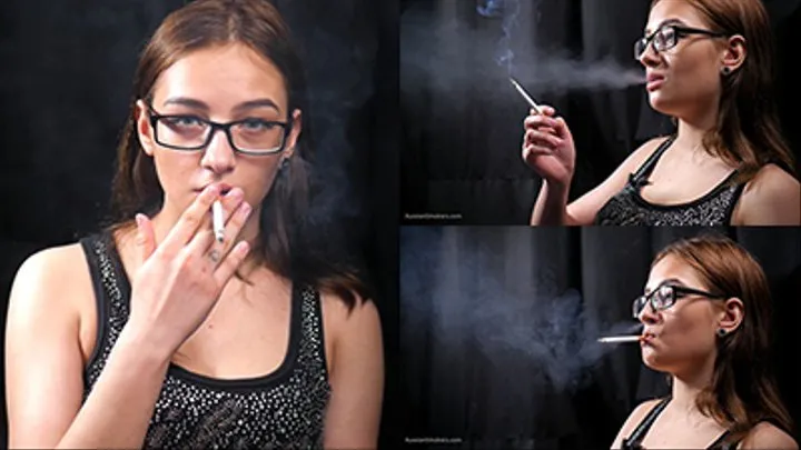 18 yo Lyuba is smoking 100mm cigarette