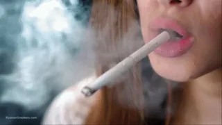 Check out the exciting close up video of Irina smoking a 120mm (4K )