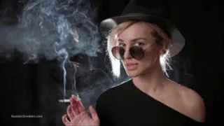 Trendy chick Sasha presents her freshest smoking fetish clip