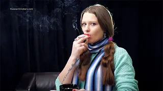 Cute step-mommy Vika showed up at our studio to smoke her favorite cigarettes