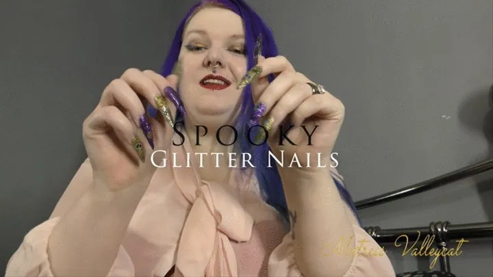 Spooky Glitter Nails