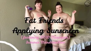 Fat Friends Applying Sunscreen