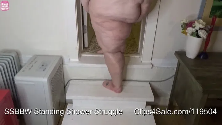 SSBBW Standing Shower Struggle