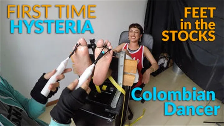 Colombian Dancer - Feet in the Stocks - First Time Hysteria