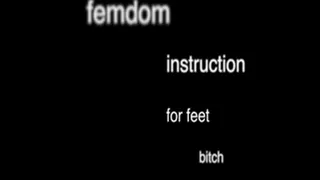 Femdom Instruction for Foot Bitch