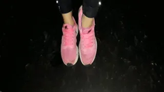 Walking on car in Nike sneakers