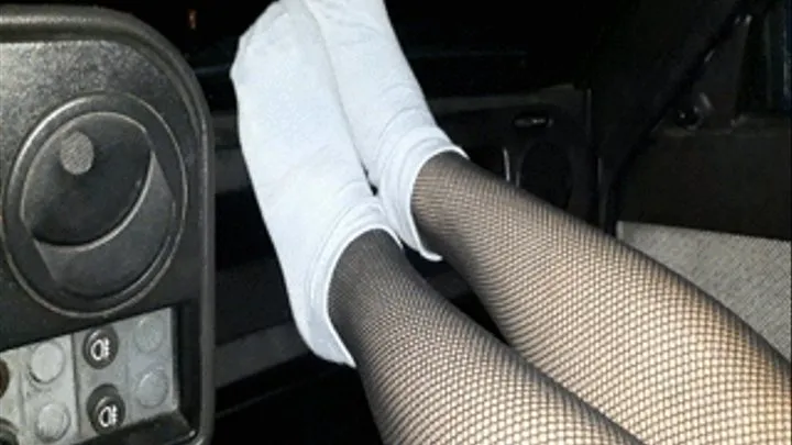 Fishnets and socks on the windshield