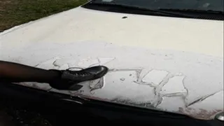 Walking on a car's hood