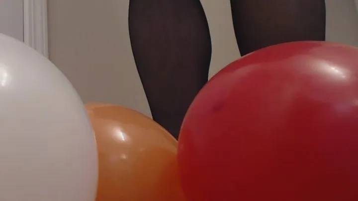 Giantess Searches Through Balloons