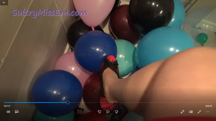 stomping popping balloons