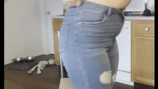 Emily Farting On A Chair In Tight Jeans!