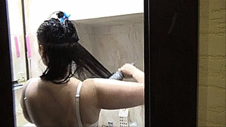 Drying my sexy hair.