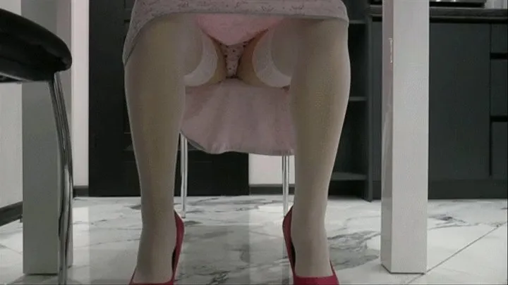 Upskirt clip in pink panties
