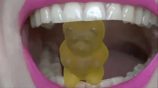 Gummy bear biting