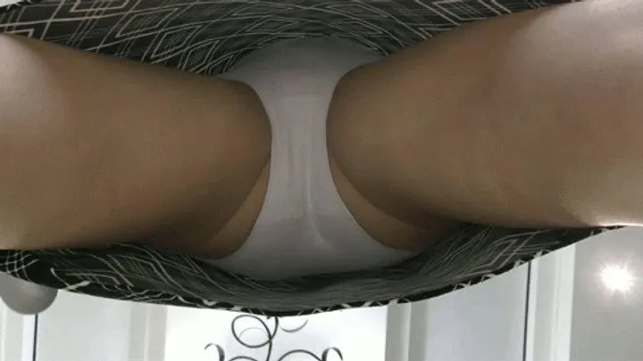 Upskirt with a floor up view in your white fullback panties