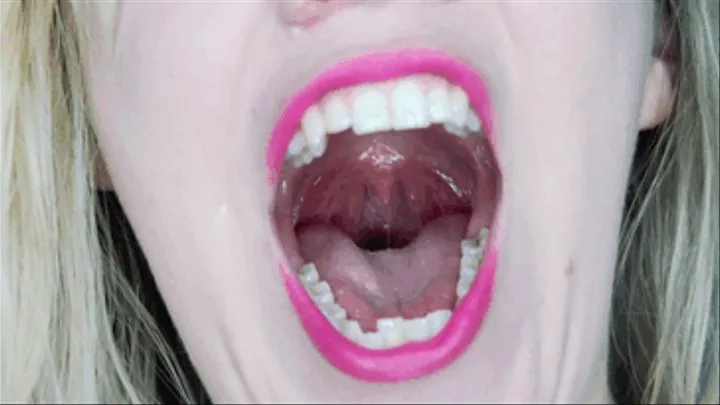 Putting on Hot Pink Lipstick and Showing Off My Uvula