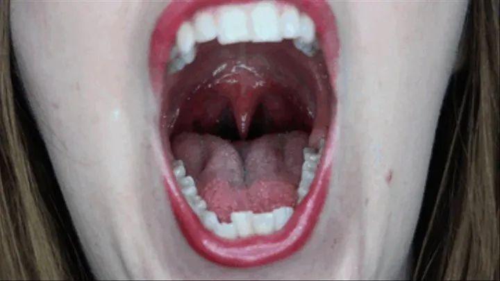 Lip Gloss and Uvula Close Up with Coughing and Humming